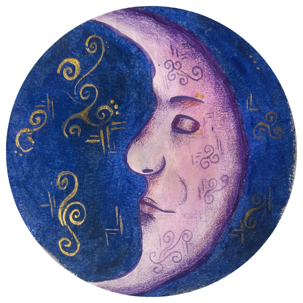 'Lunar' round sticker.