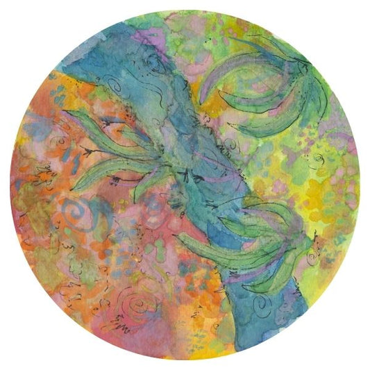 'Underwater river' round sticker.