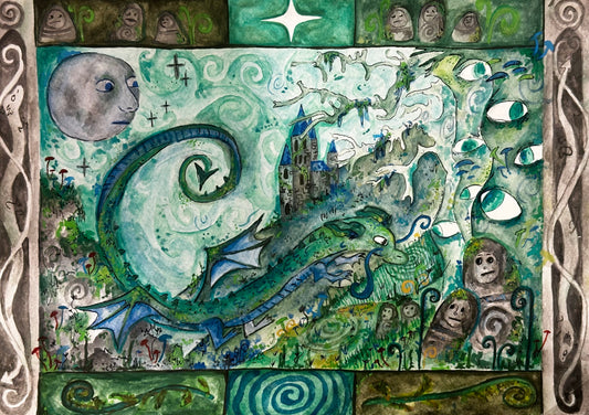 'Green June Dragon' Print: Limited Edition